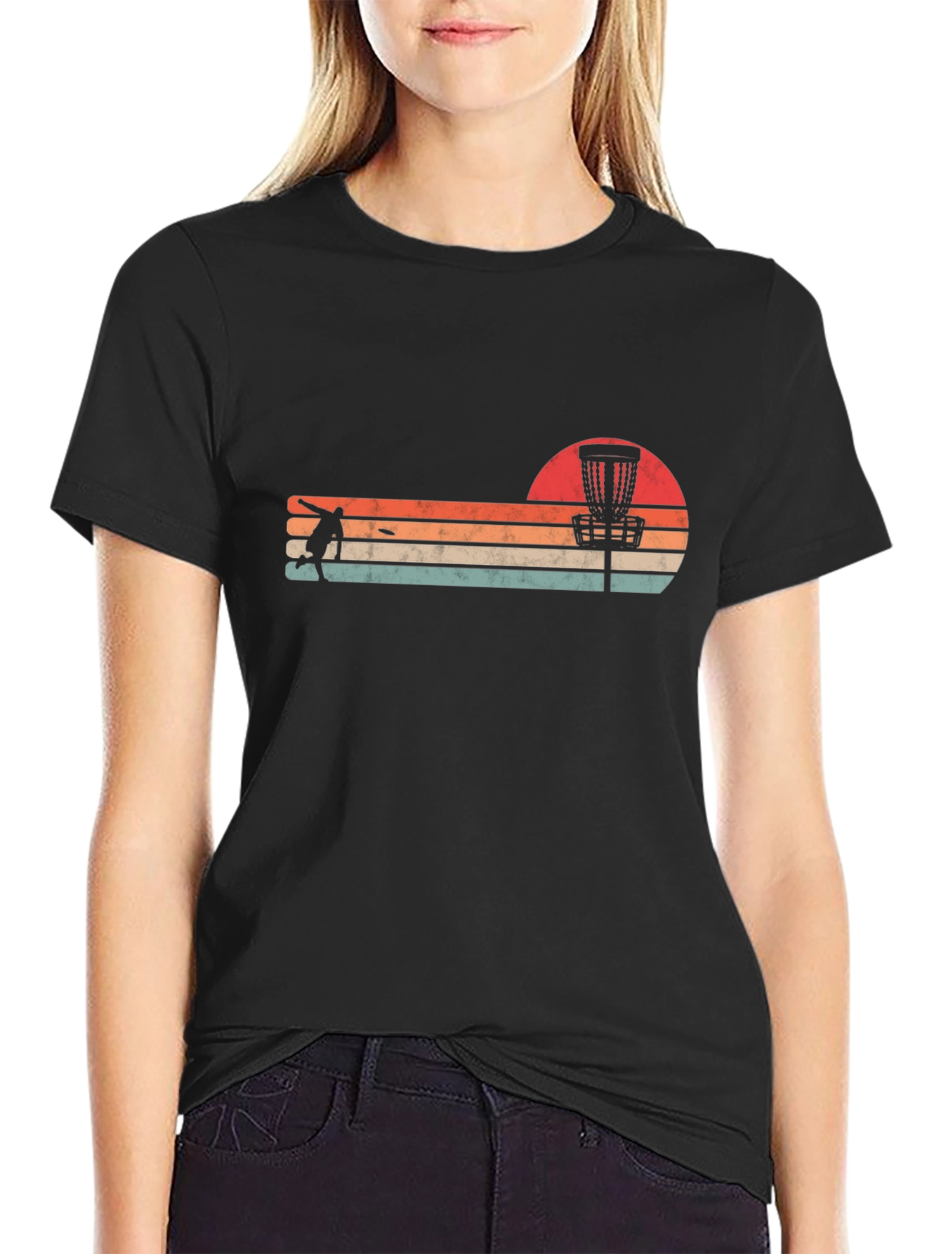 Retro Disc Golf T-Shirt - Black Tee