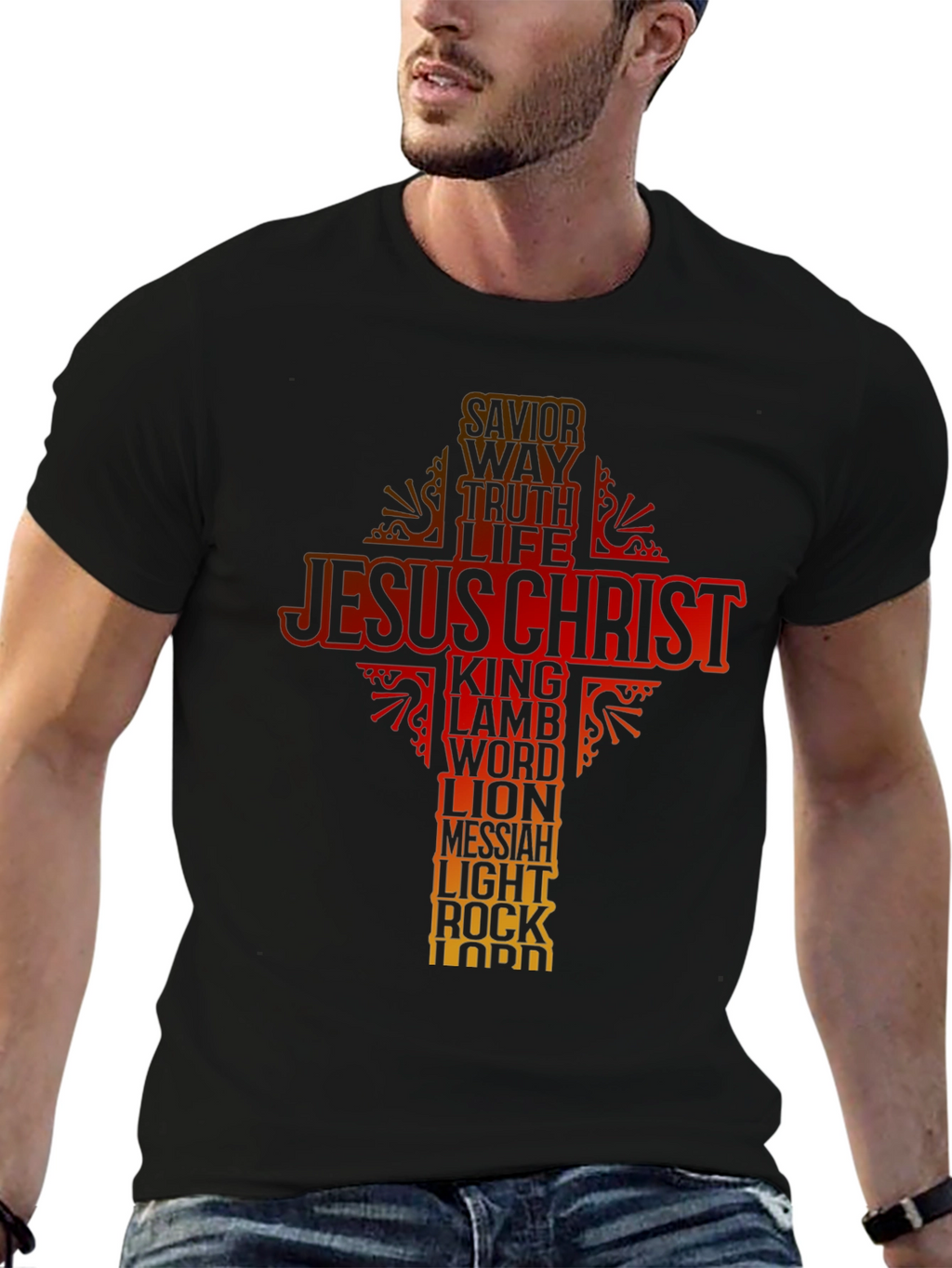 Jesus Christ Cross T-Shirt Christian Religious Tee