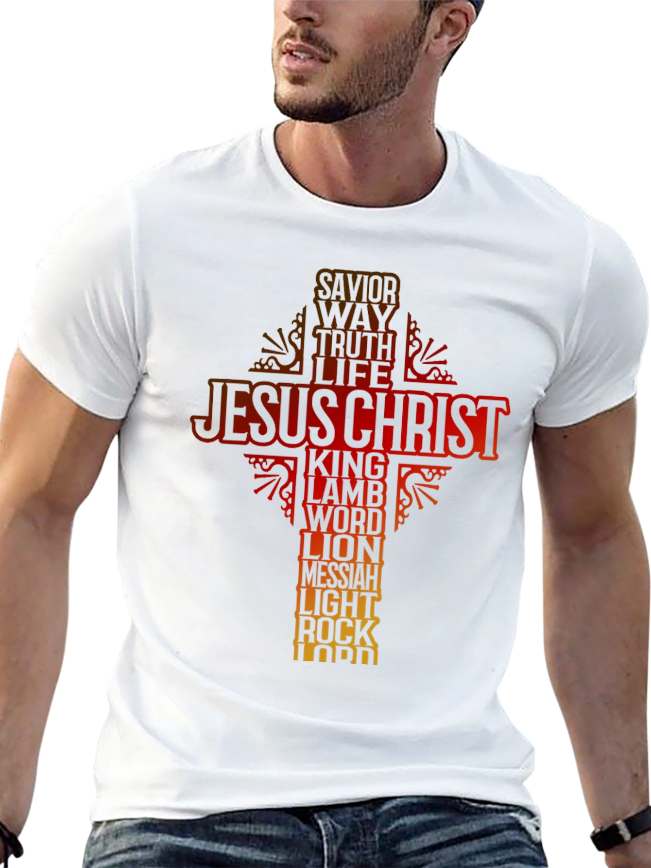 Jesus Christ Cross T-Shirt Christian Religious Tee