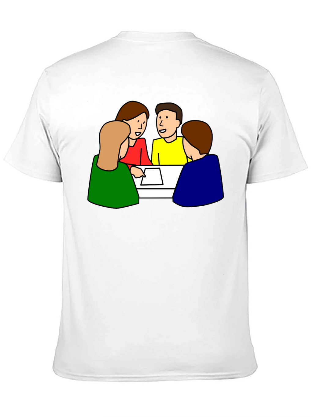 Cartoon People Meeting Black T-Shirt