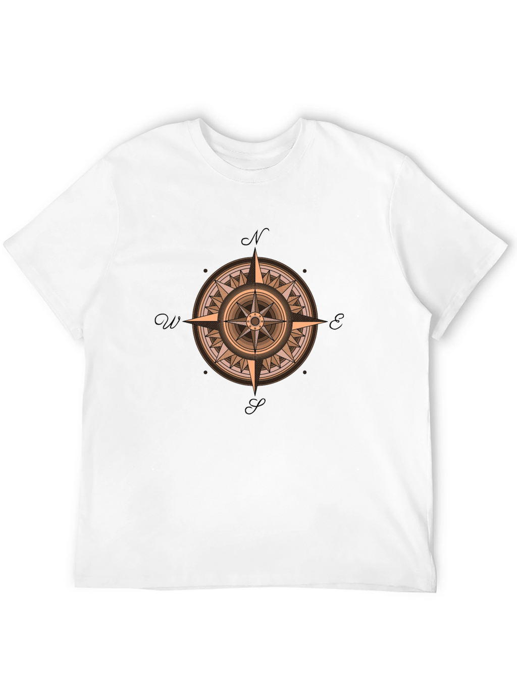 Compass Rose Graphic Print Crew Neck T-Shirt