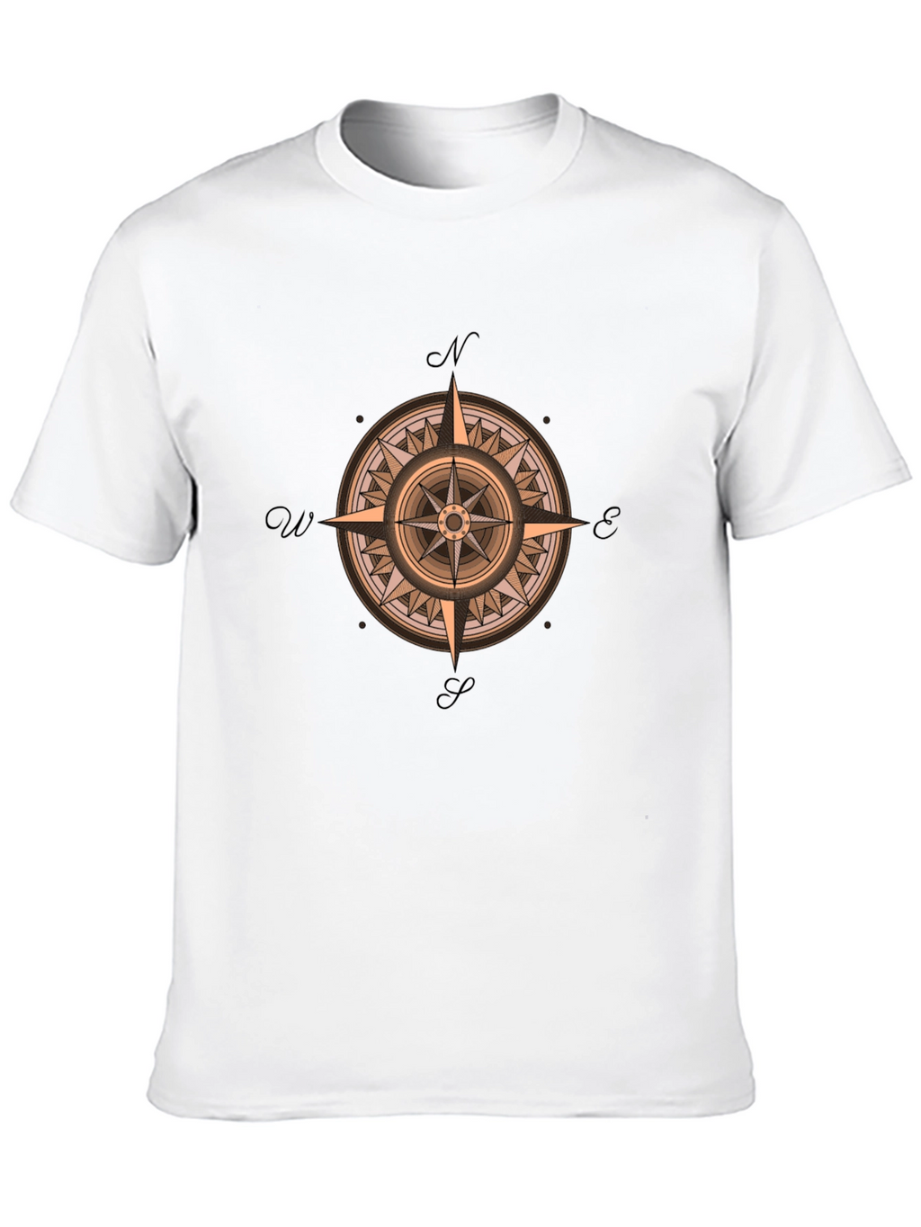 Compass Rose Graphic Print Crew Neck T-Shirt