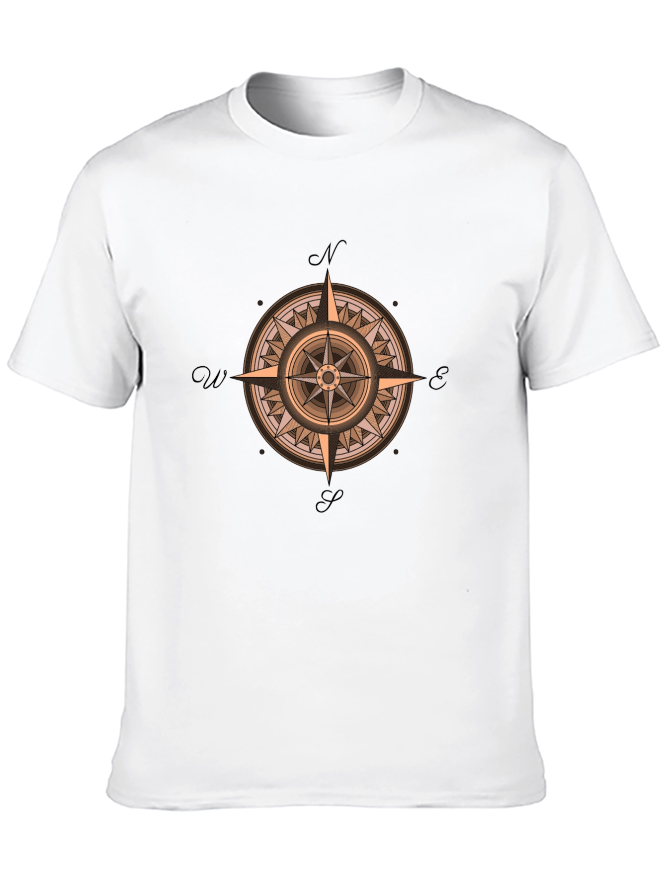 Compass Rose Graphic Print Crew Neck T-Shirt