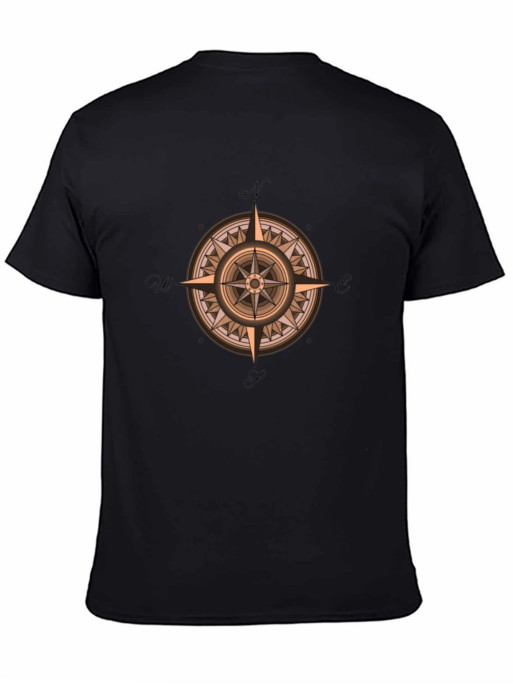 Compass Rose Graphic Print Crew Neck T-Shirt