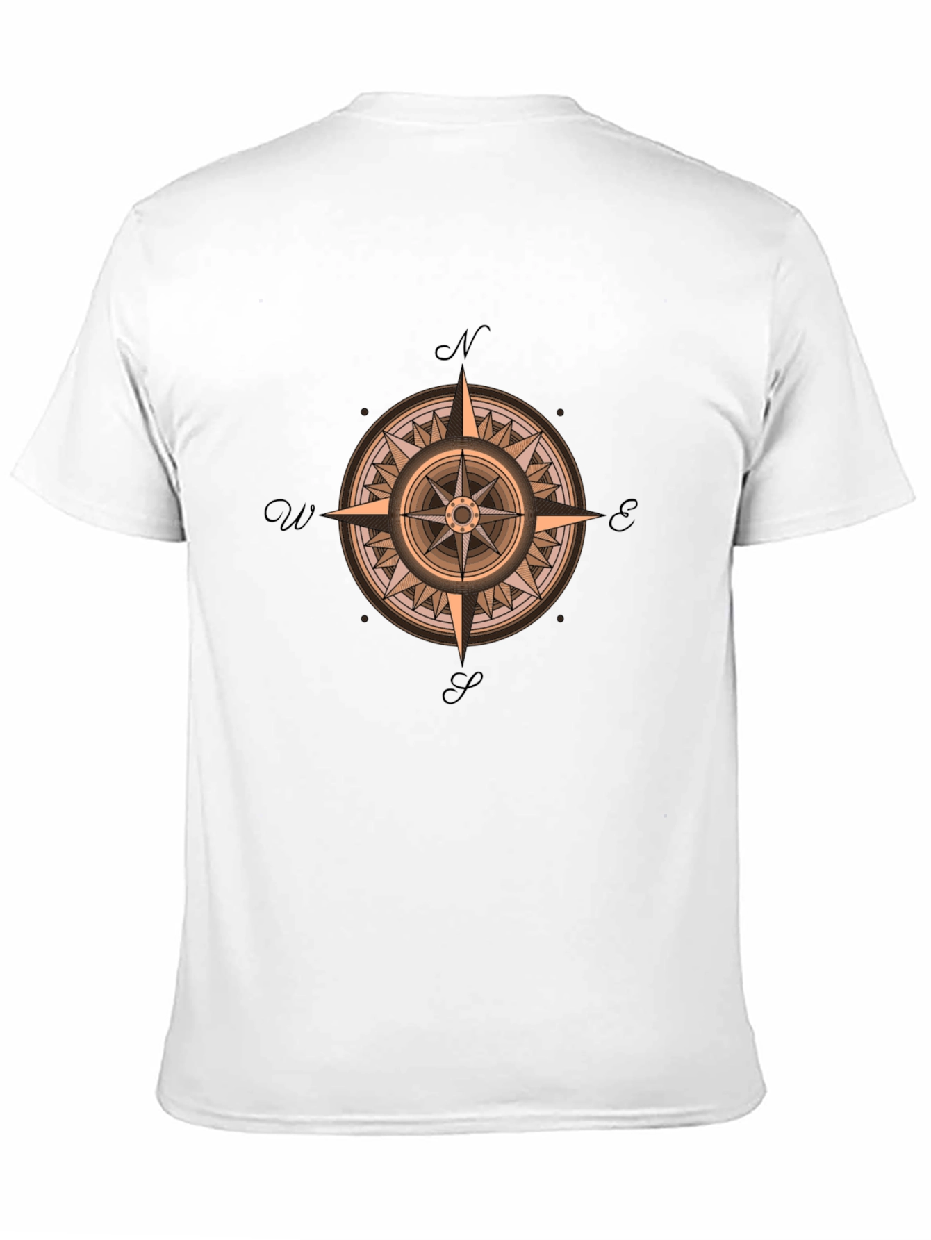 Compass Rose Graphic Print Crew Neck T-Shirt