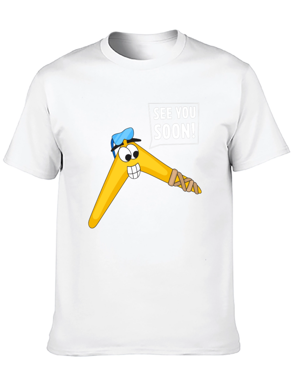 Funny Boomerang Cartoon Graphic Tee - See You Soon!