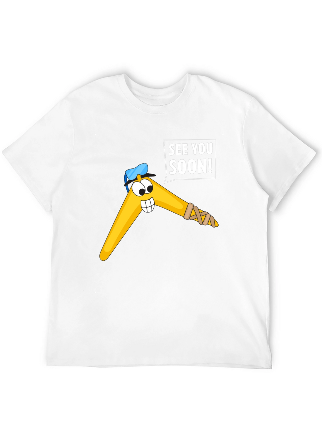 Funny Boomerang Cartoon Graphic Tee - See You Soon!