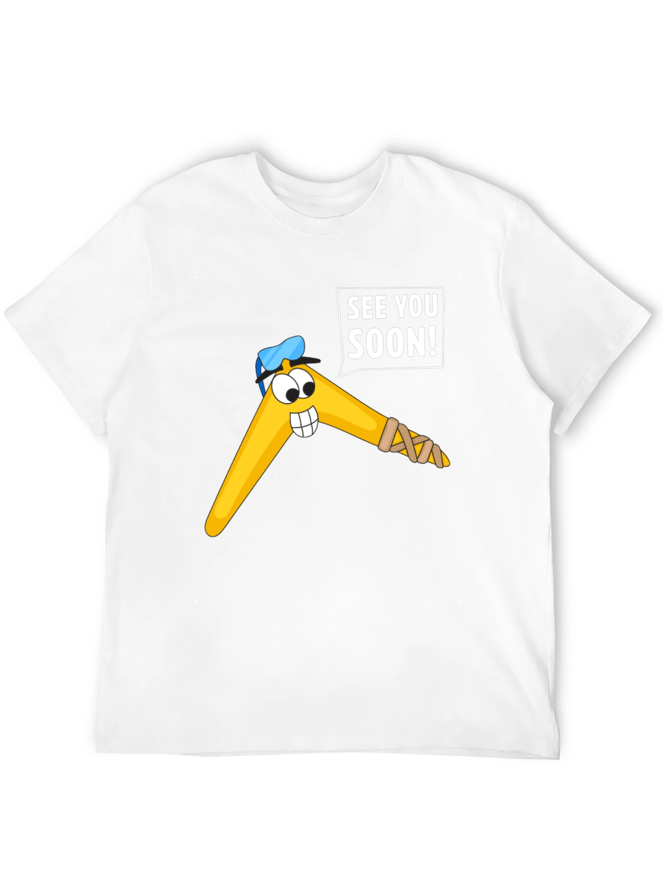 Funny Boomerang Cartoon Graphic Tee - See You Soon!