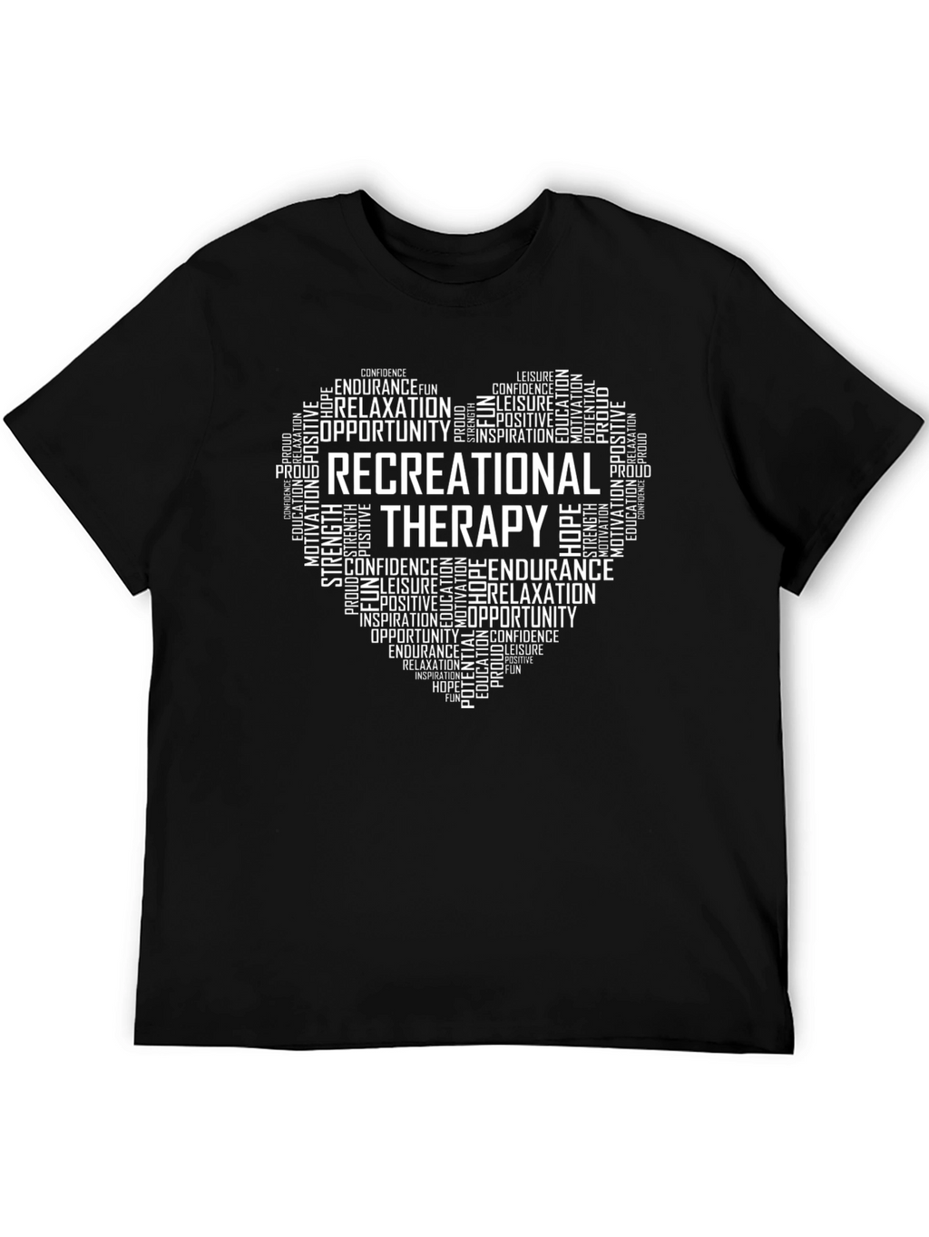 Recreational Therapy Heart Word Art T-Shirt