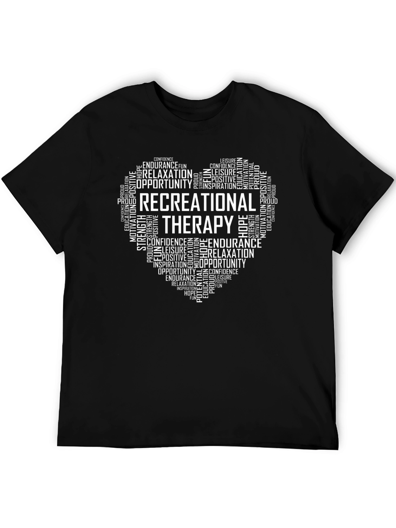 Recreational Therapy Heart Word Art T-Shirt