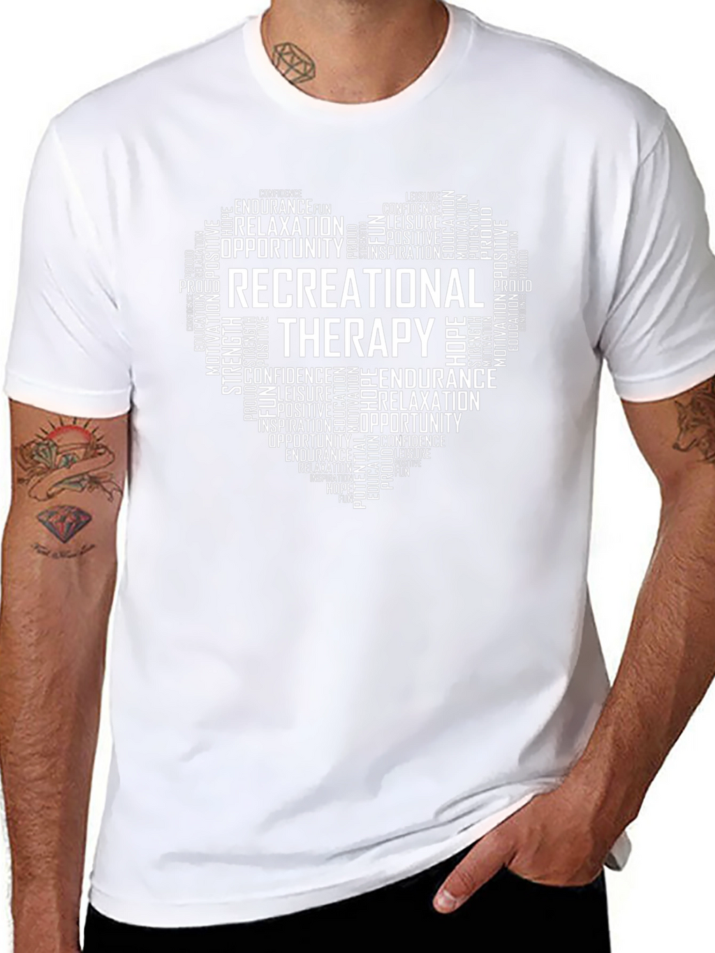Recreational Therapy Heart Word Art T-Shirt