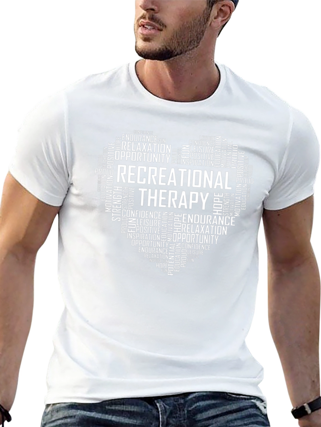 Recreational Therapy Heart Word Art T-Shirt