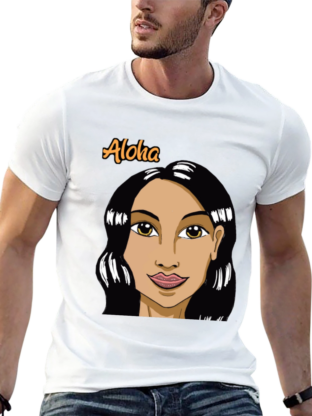 Aloha Woman Graphic Black T-Shirt
