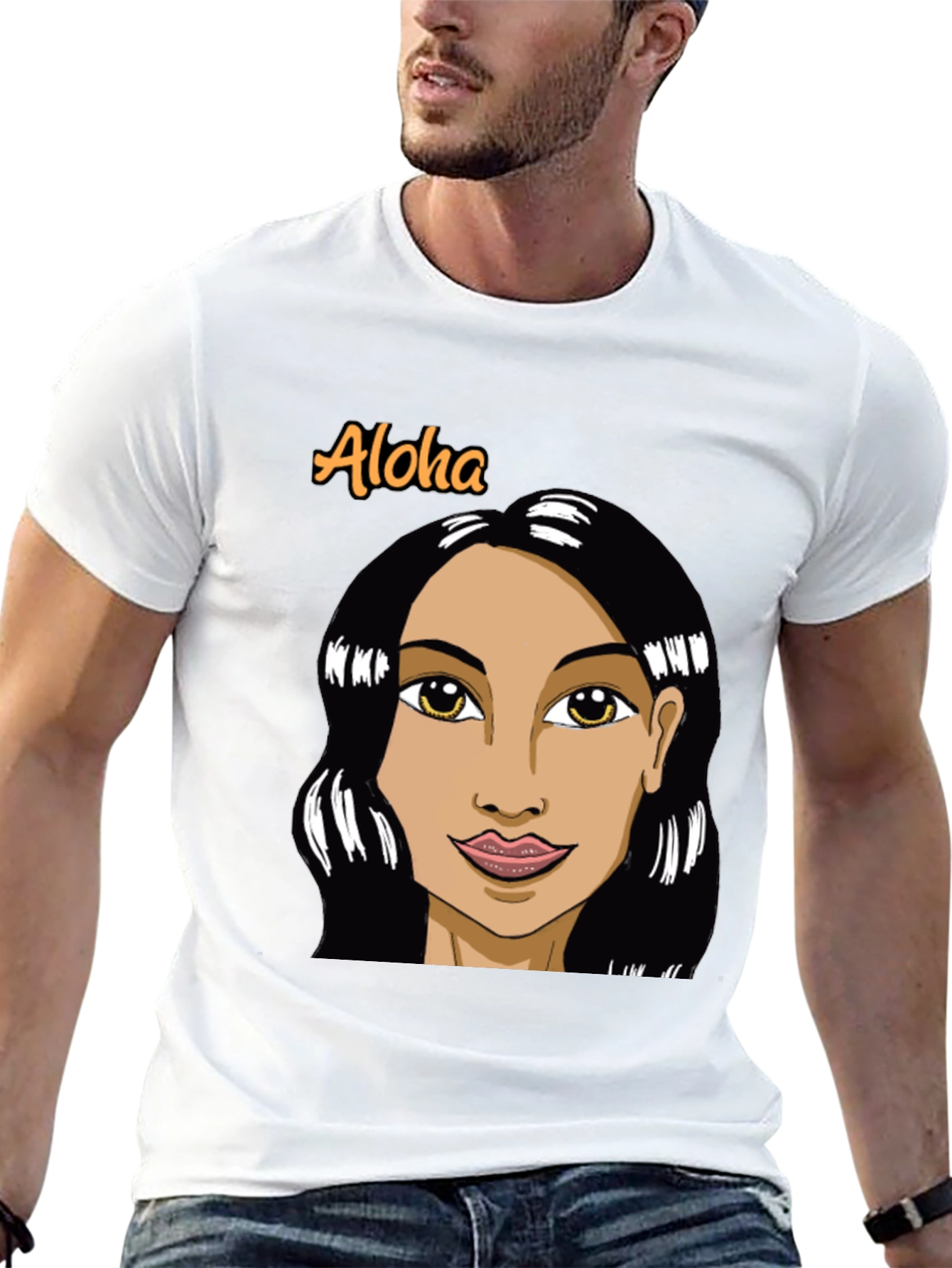 Aloha Woman Graphic Black T-Shirt