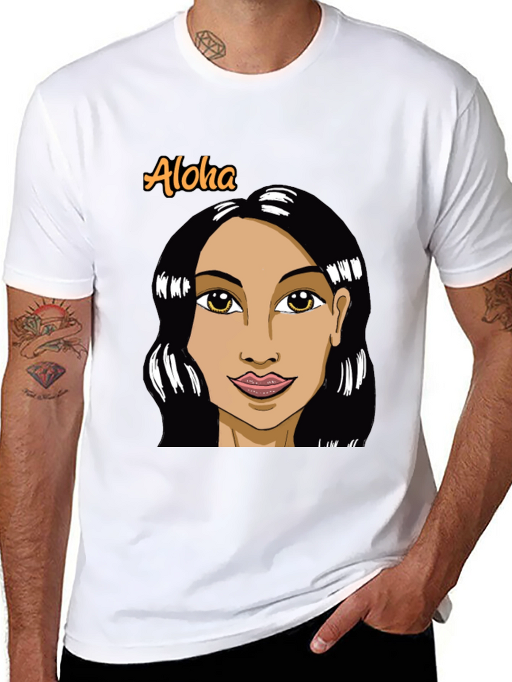 Aloha Woman Graphic Black T-Shirt