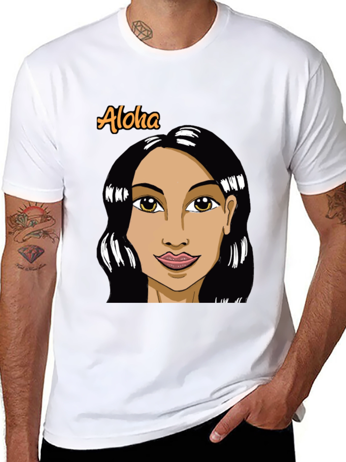 Aloha Woman Graphic Black T-Shirt