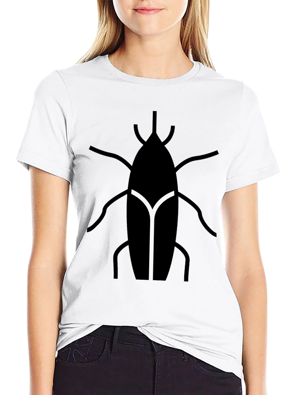 Modern Insect Graphic Tee - Black Casual Shirt