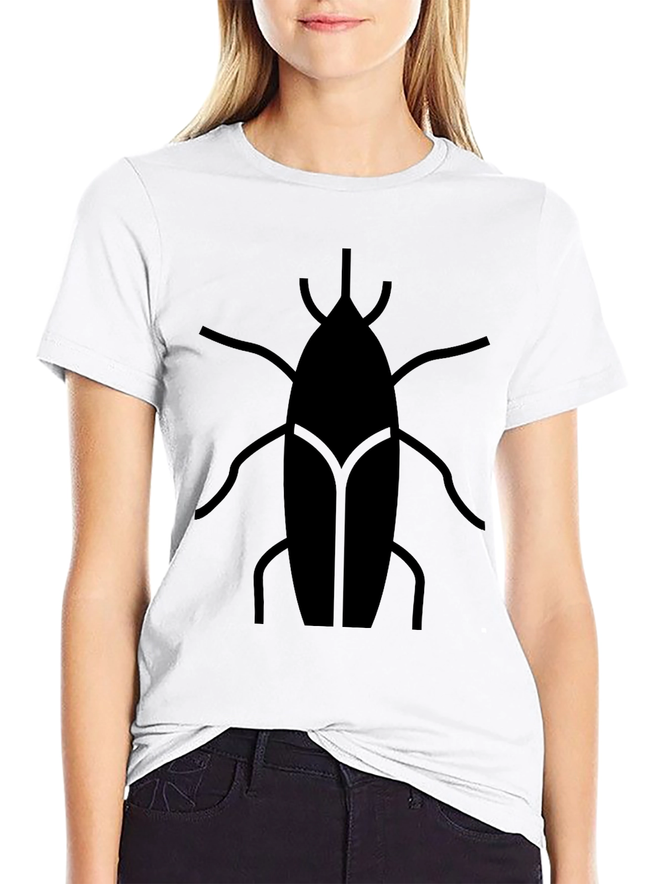 Modern Insect Graphic Tee - Black Casual Shirt