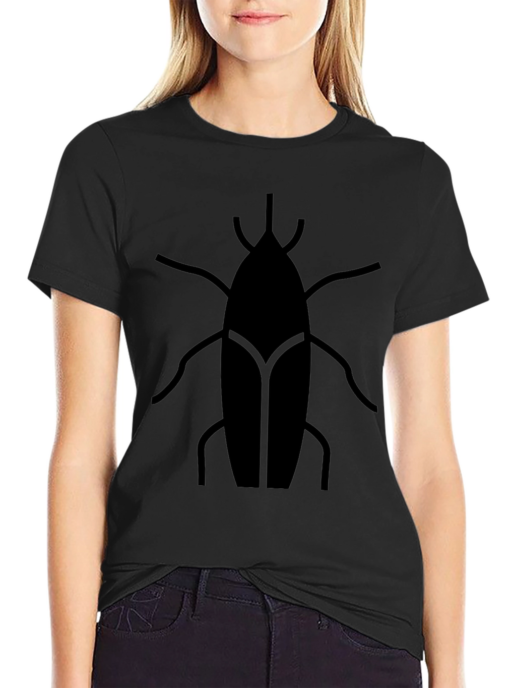 Modern Insect Graphic Tee - Black Casual Shirt