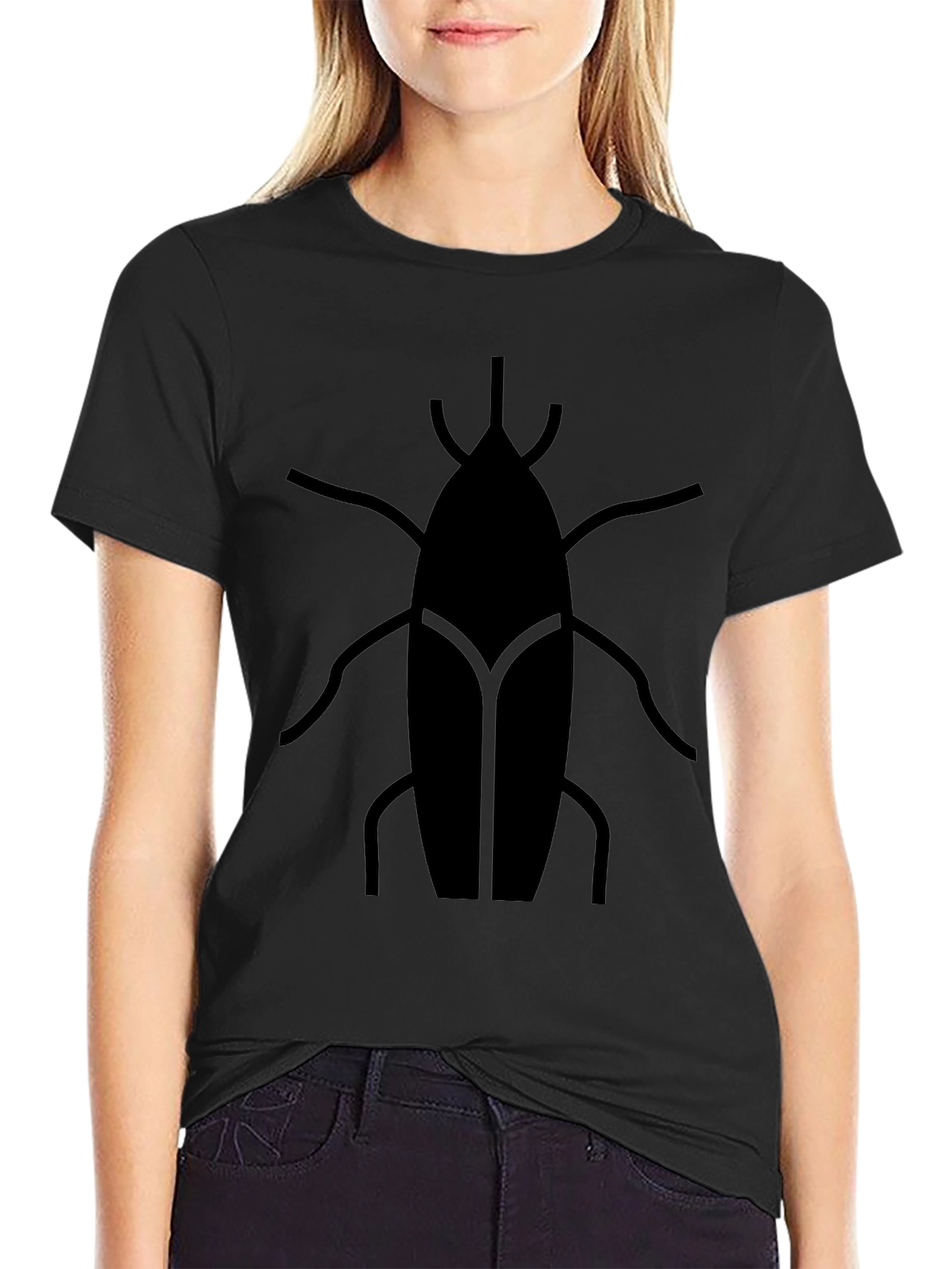 Modern Insect Graphic Tee - Black Casual Shirt