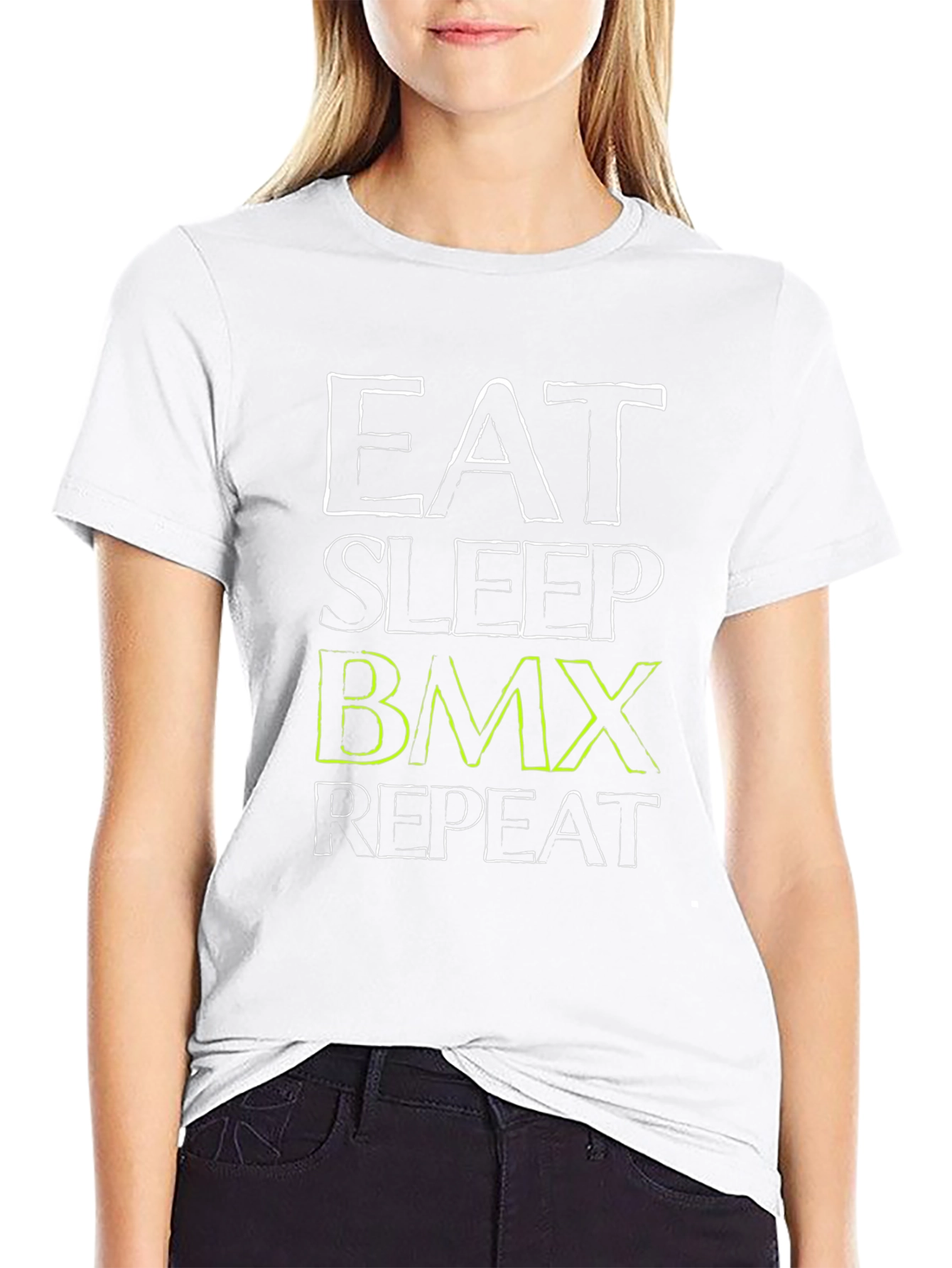 Eat Sleep BMX Repeat T-Shirt Black Graphic Tee
