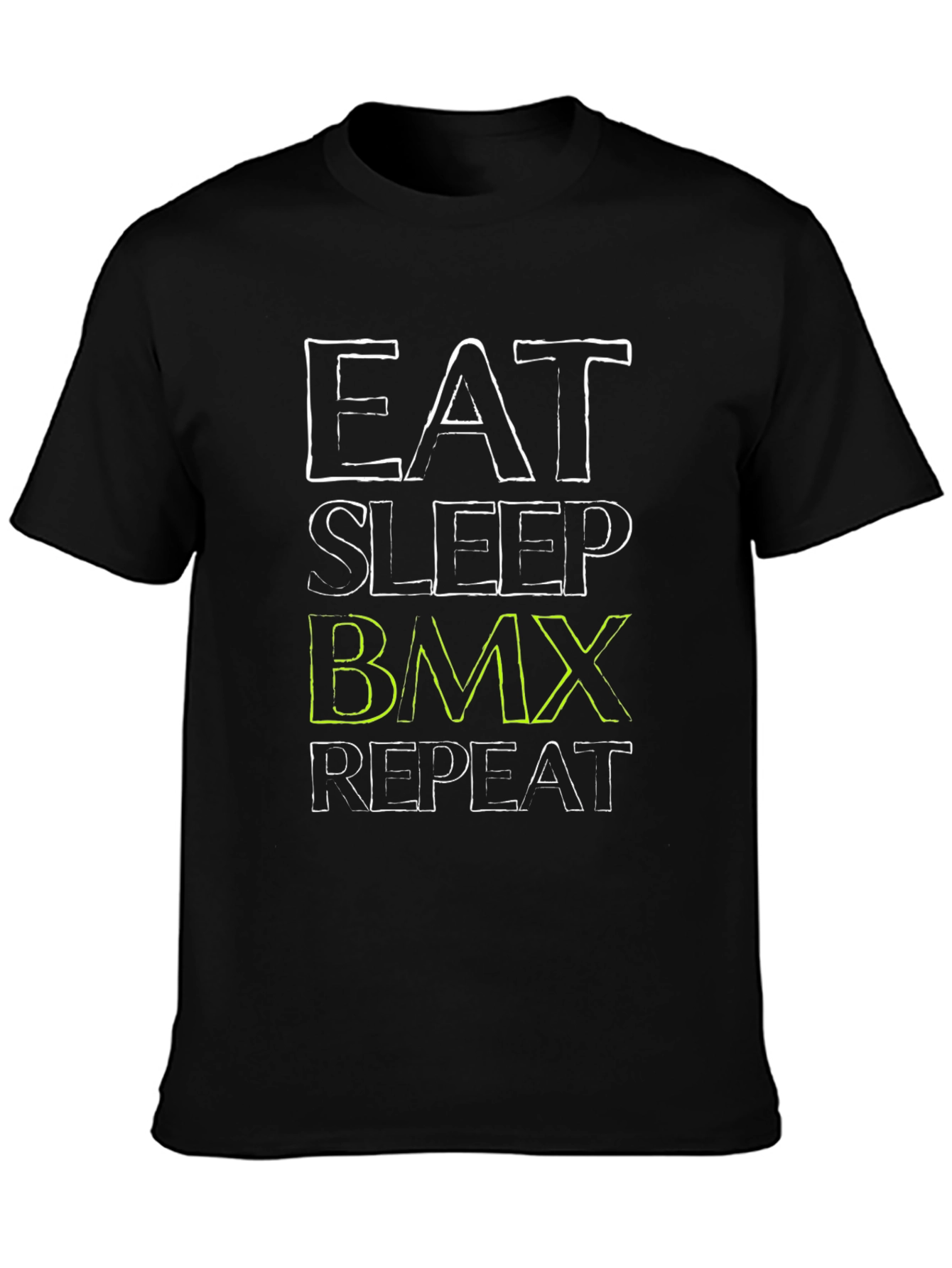 Eat Sleep BMX Repeat T-Shirt Black Graphic Tee