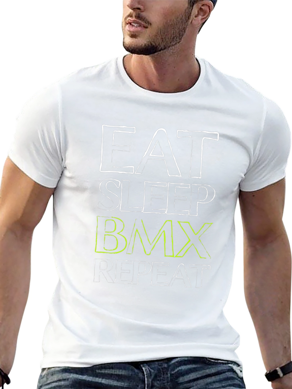 Eat Sleep BMX Repeat T-Shirt Black Graphic Tee