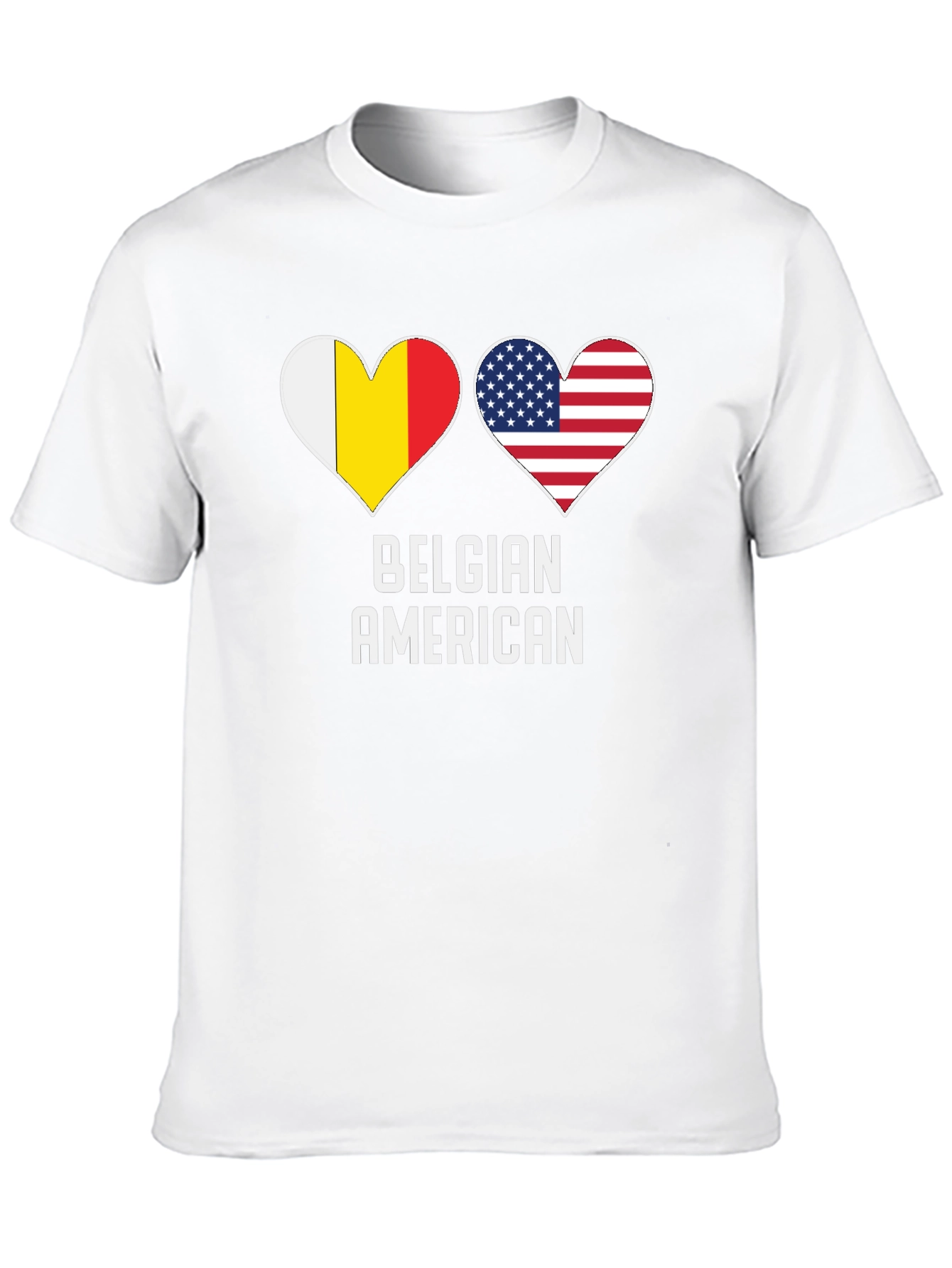 Belgian American Flag Heart T-Shirt
