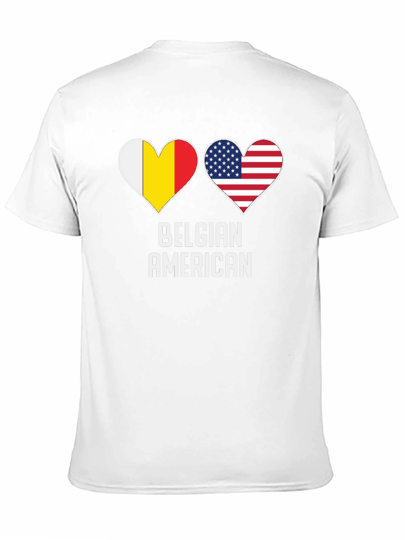 Belgian American Flag Heart T-Shirt