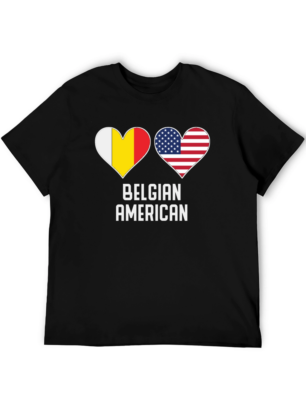Belgian American Flag Heart T-Shirt
