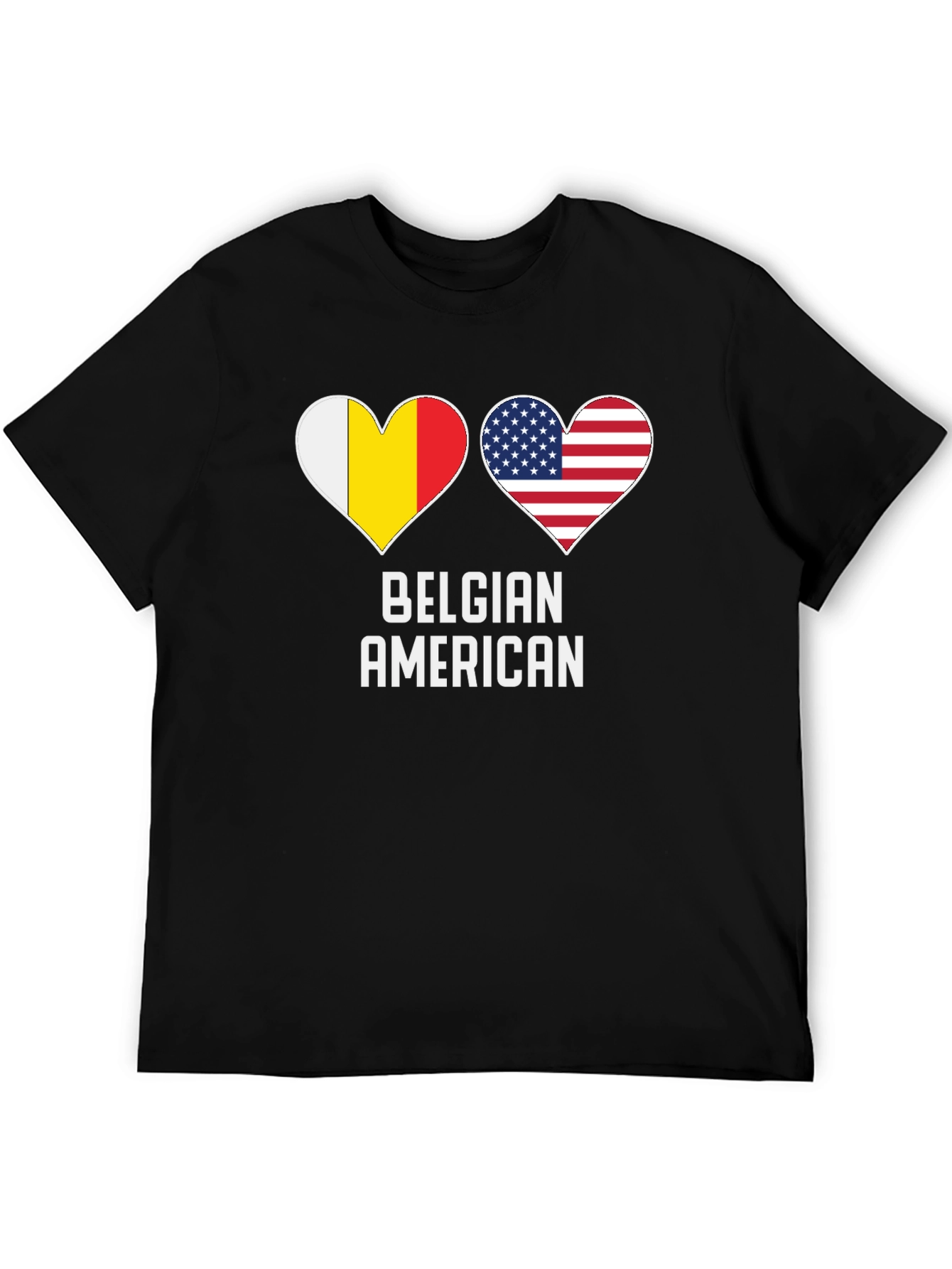Belgian American Flag Heart T-Shirt
