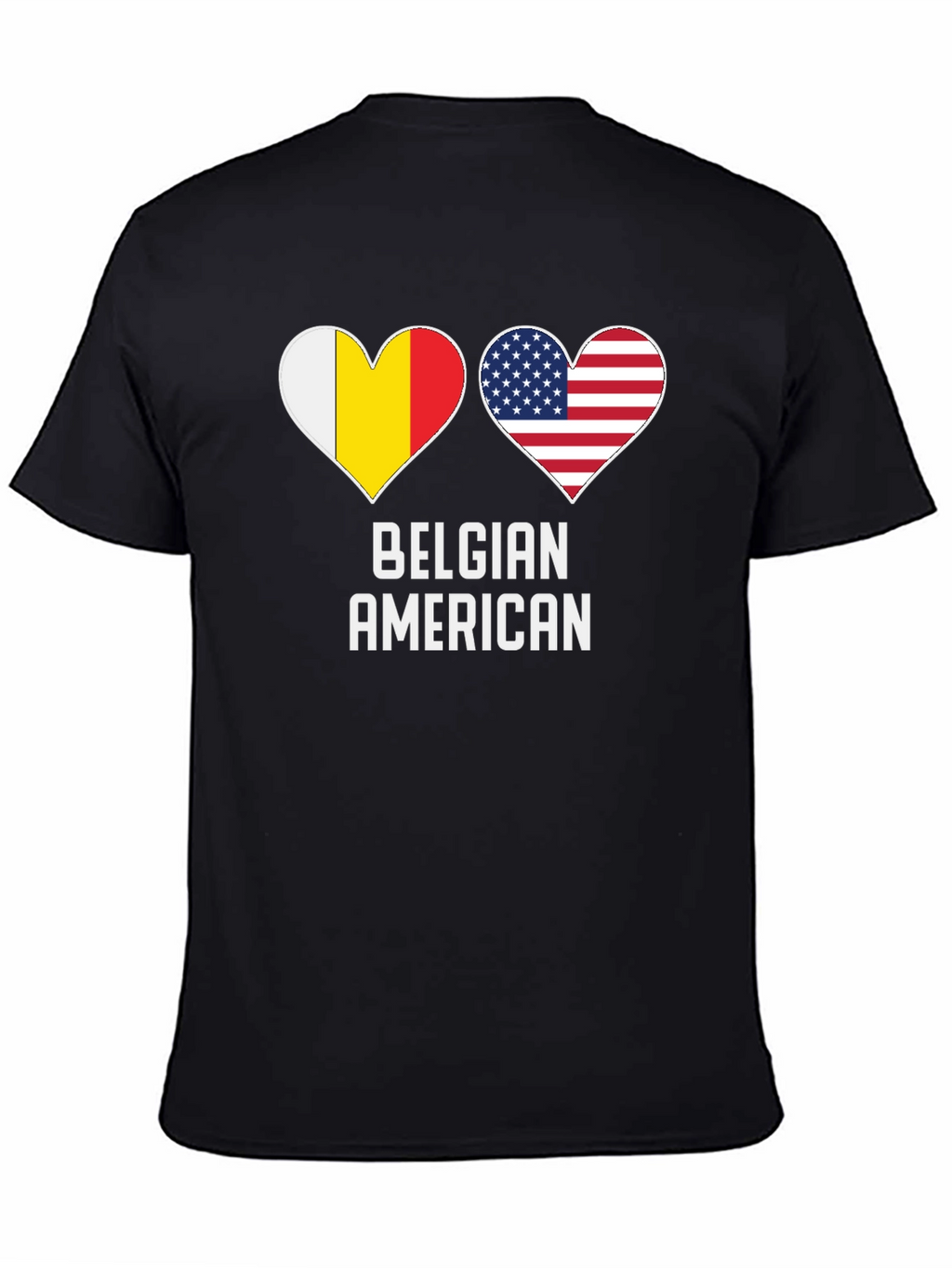 Belgian American Flag Heart T-Shirt