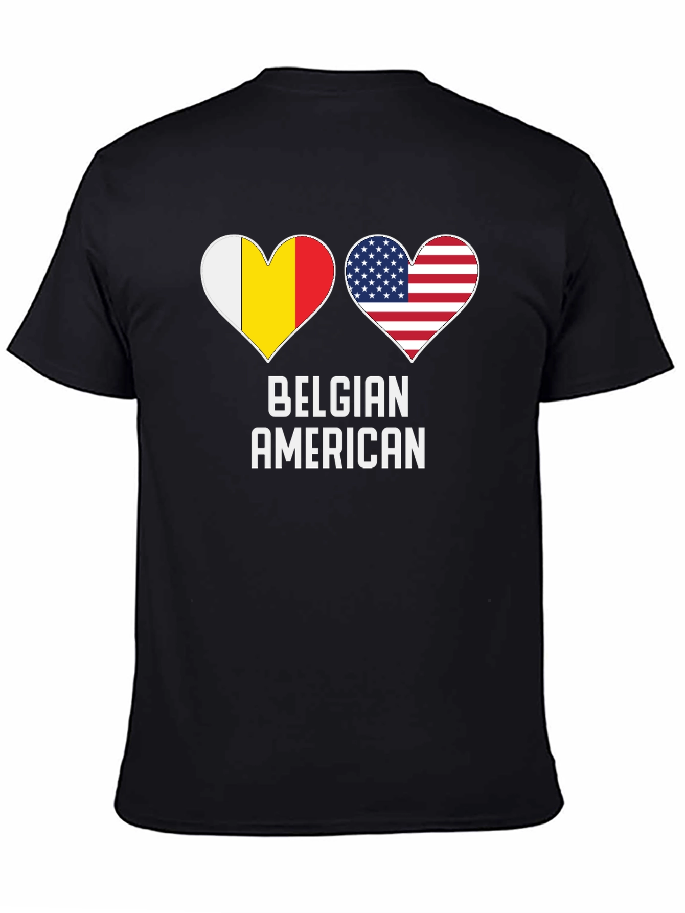 Belgian American Flag Heart T-Shirt