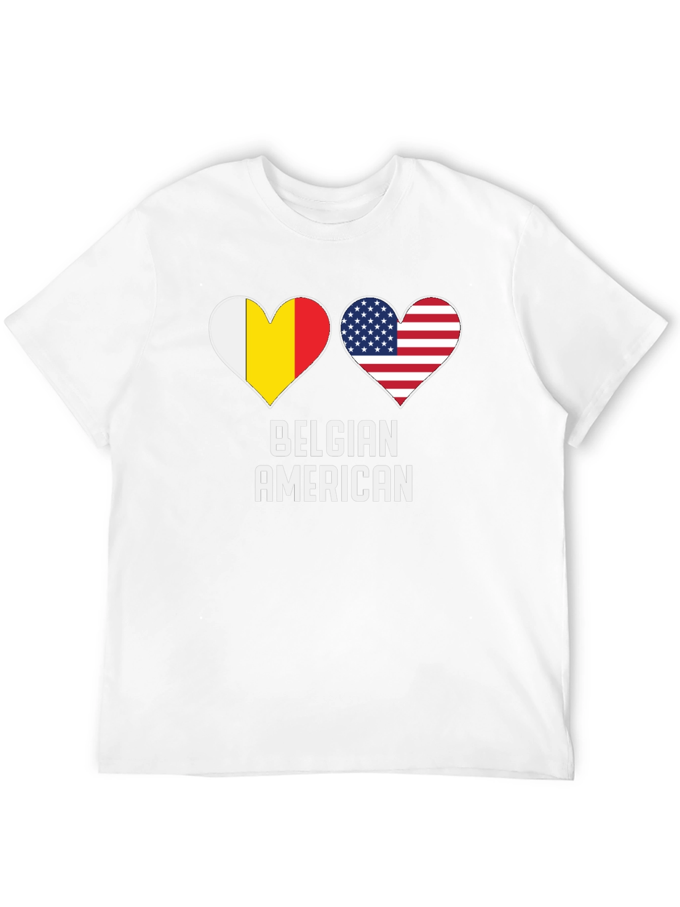 Belgian American Flag Heart T-Shirt