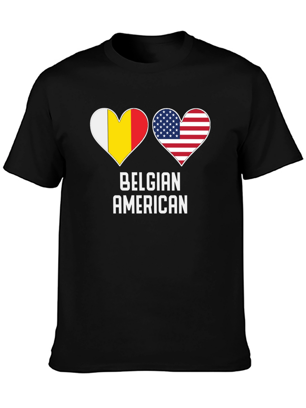 Belgian American Flag Heart T-Shirt