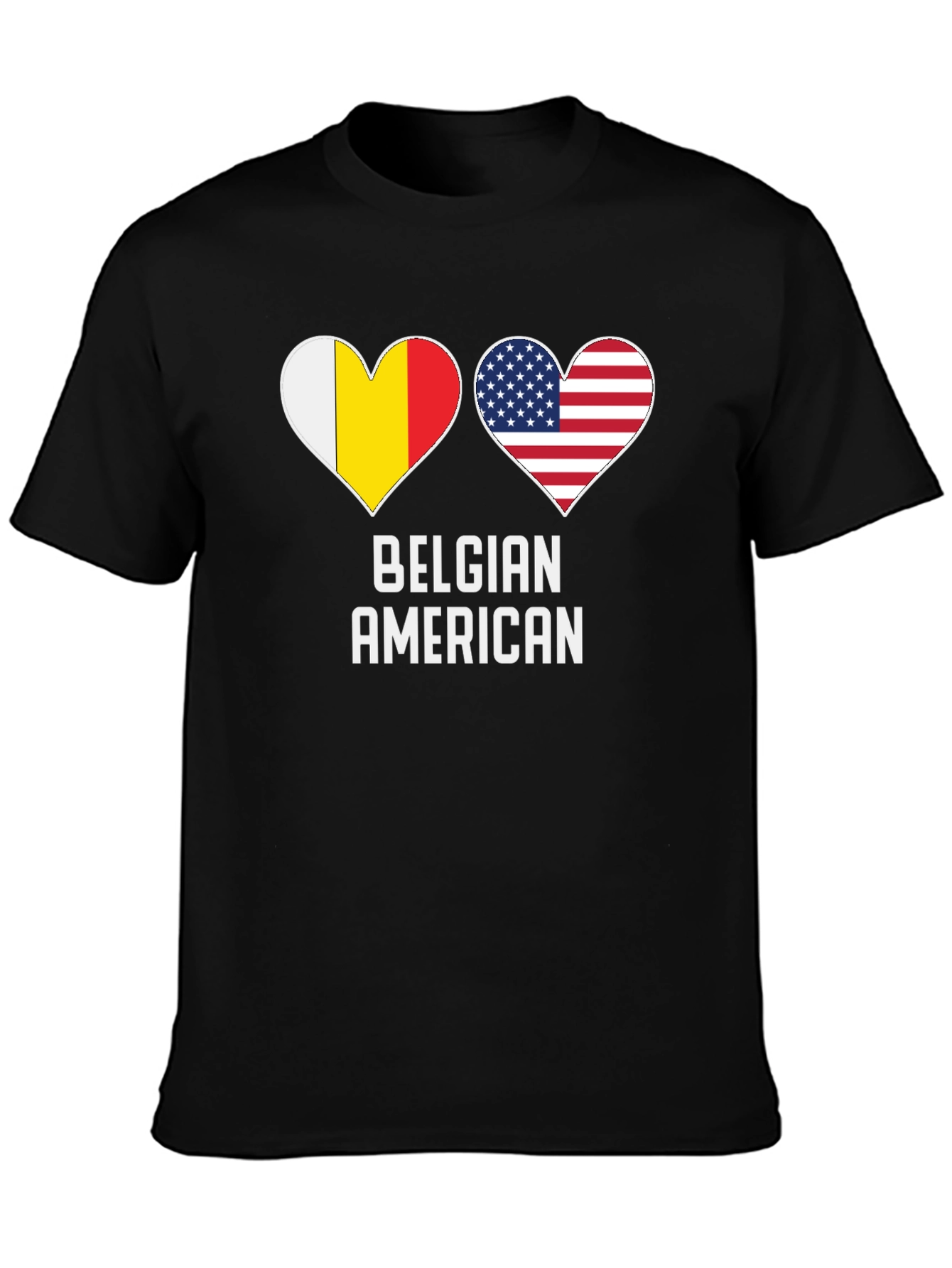 Belgian American Flag Heart T-Shirt
