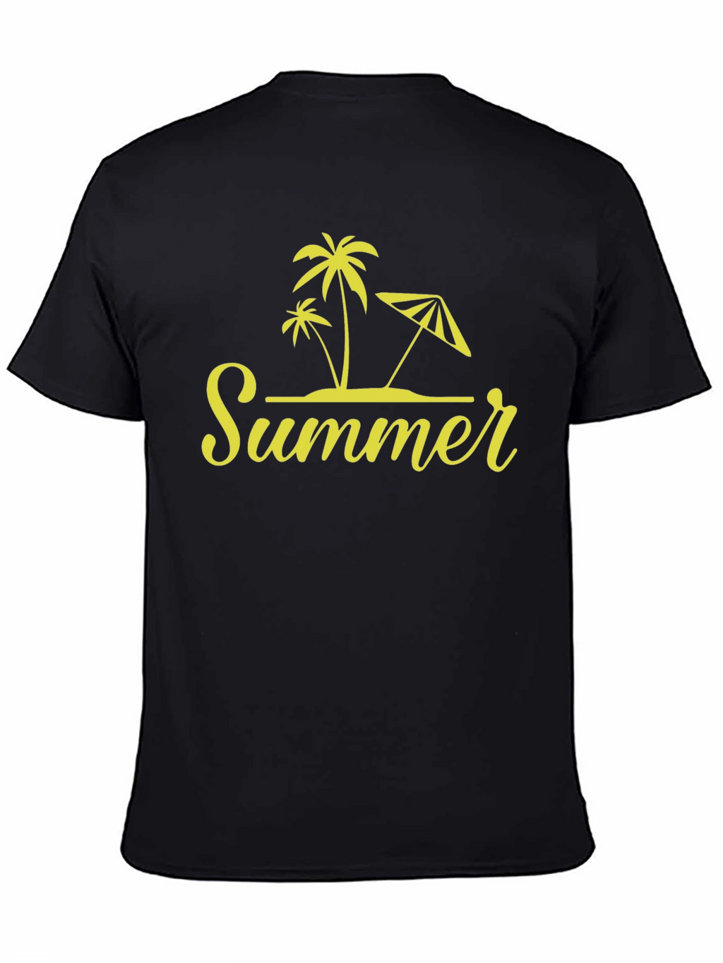 Summer Vibes Black T-Shirt Palm Tree Design