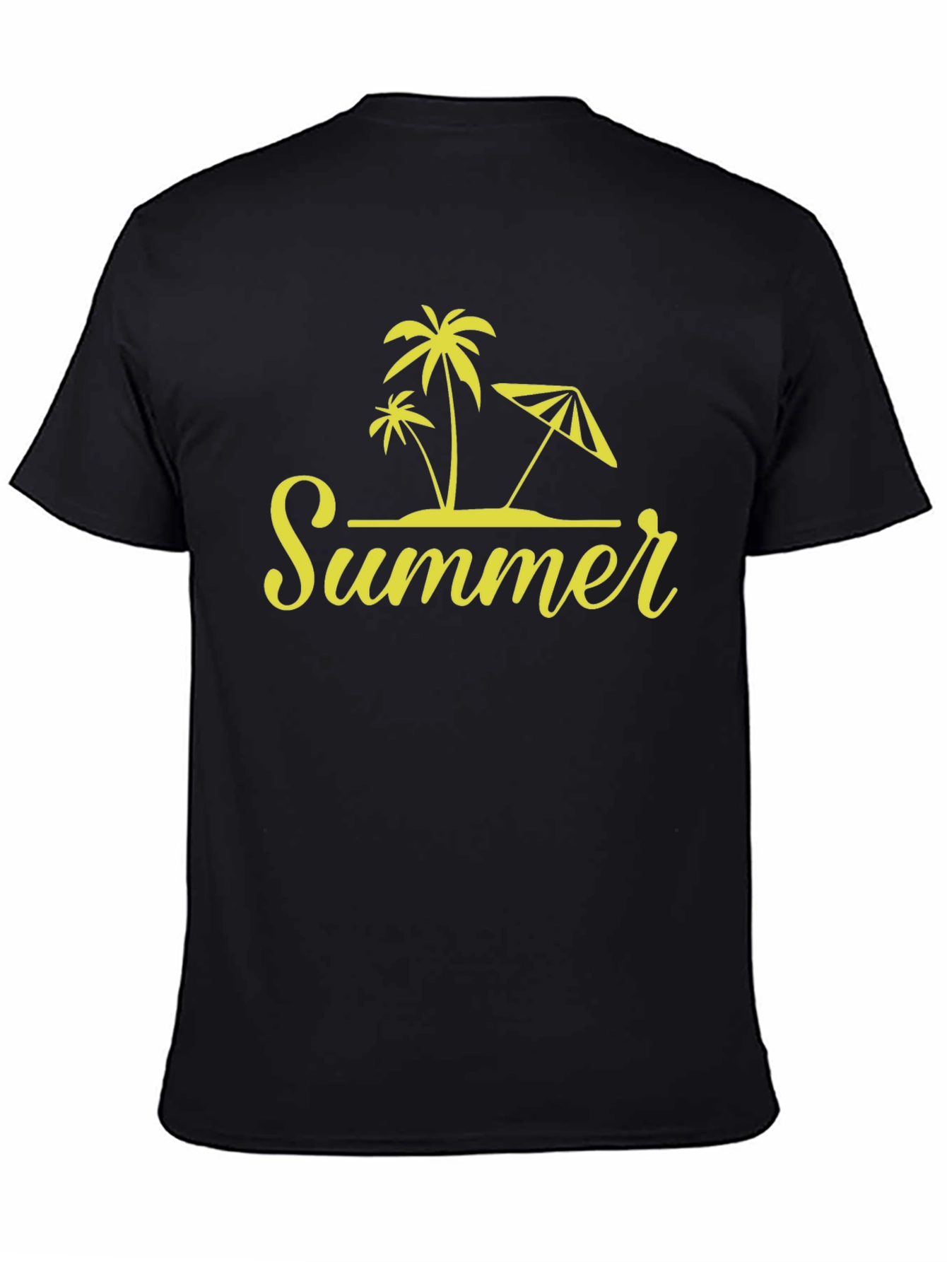 Summer Vibes Black T-Shirt Palm Tree Design