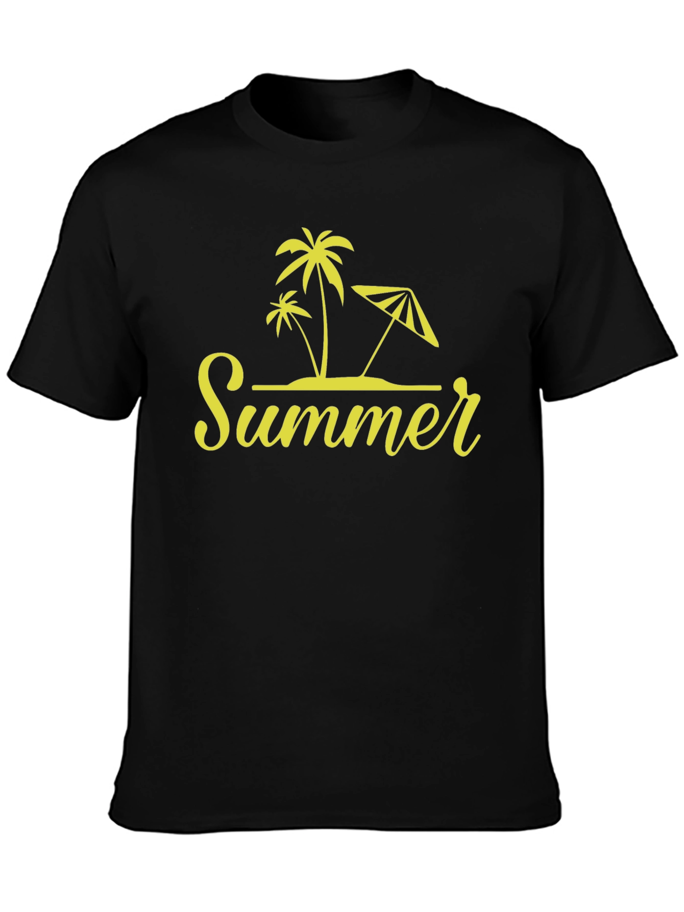 Summer Vibes Black T-Shirt Palm Tree Design