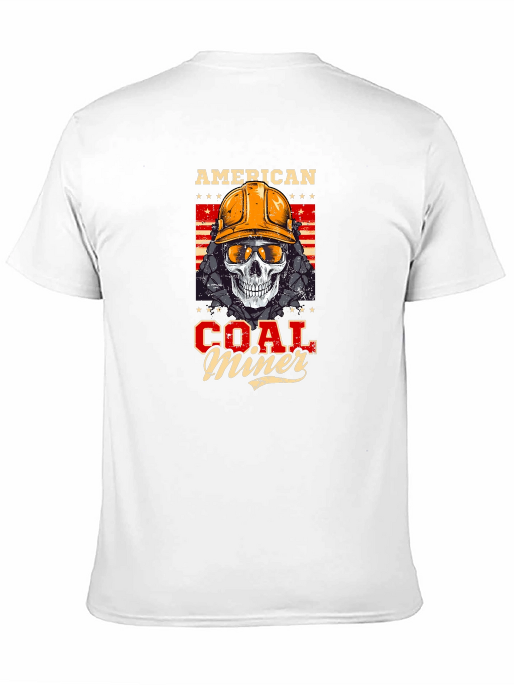 American Coal Miner Skull Graphic T-Shirt