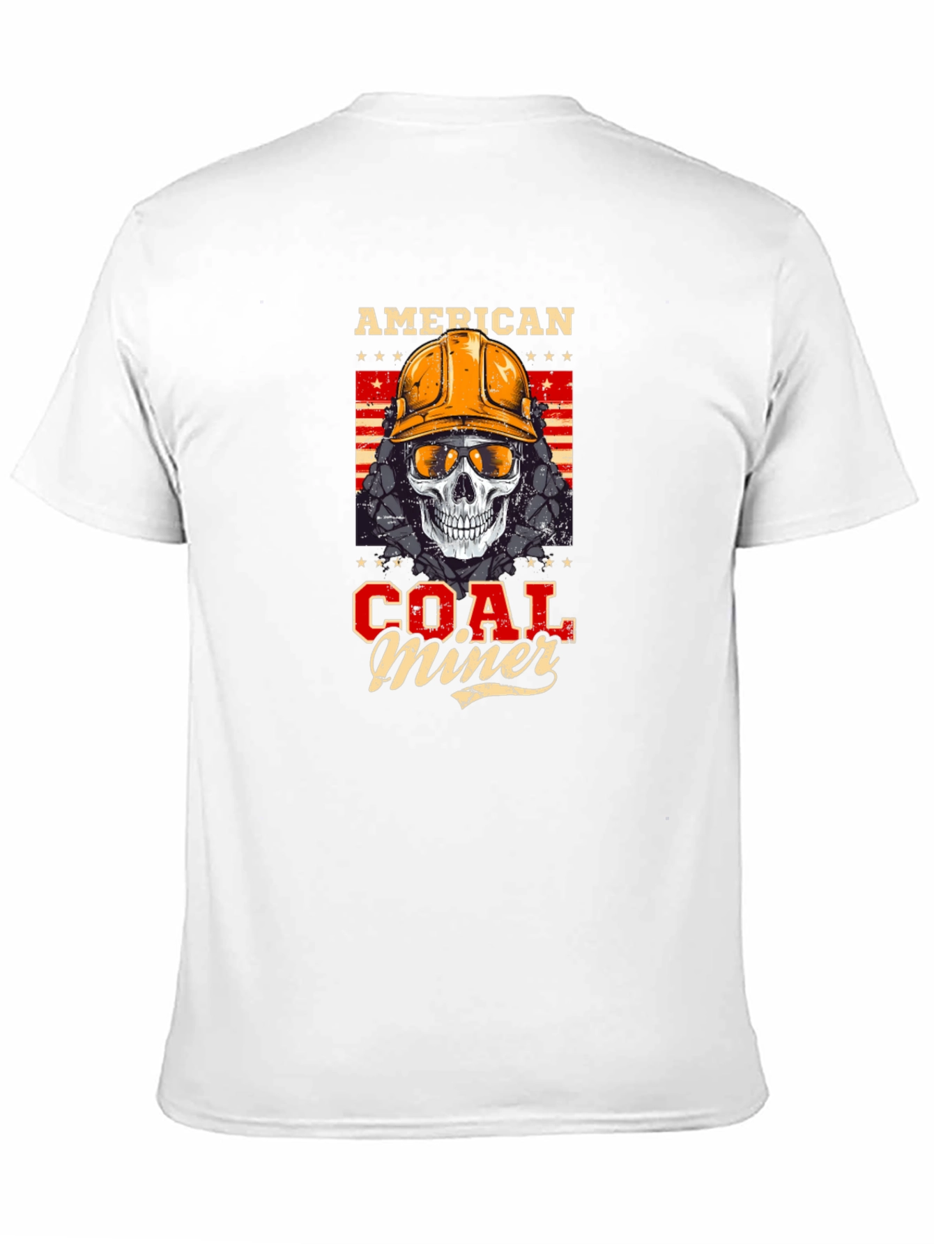 American Coal Miner Skull Graphic T-Shirt