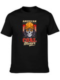 American Coal Miner Skull Graphic T-Shirt