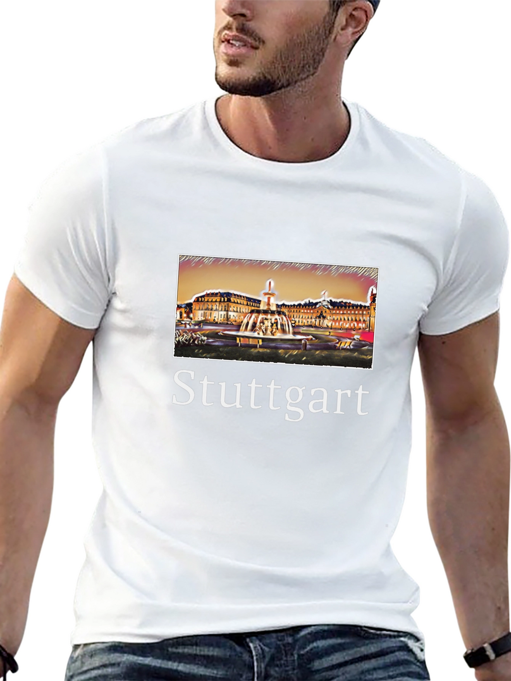 Stuttgart Germany T-Shirt City Fountain