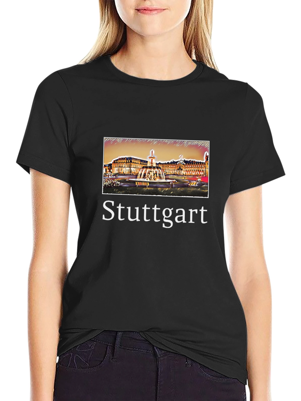 Stuttgart Germany T-Shirt City Fountain