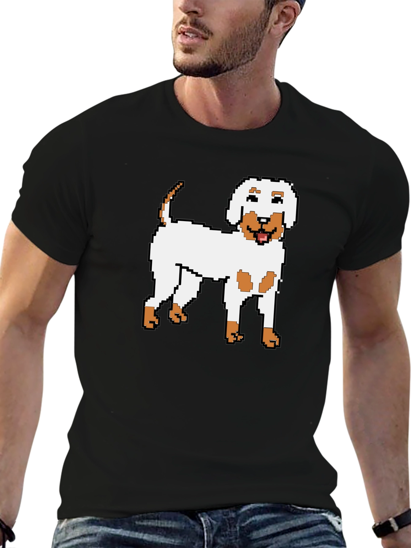 Pixel Dog Graphic Tee - Unisex Black T-Shirt