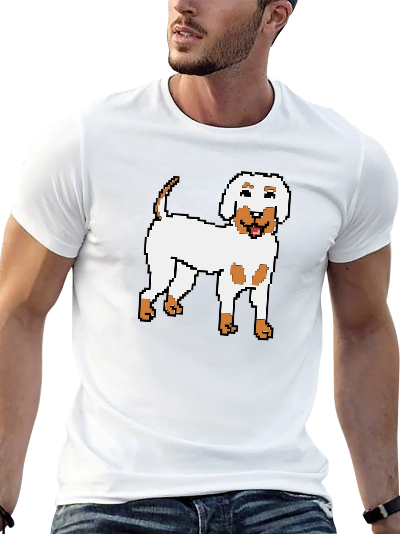 Pixel Dog Graphic Tee - Unisex Black T-Shirt