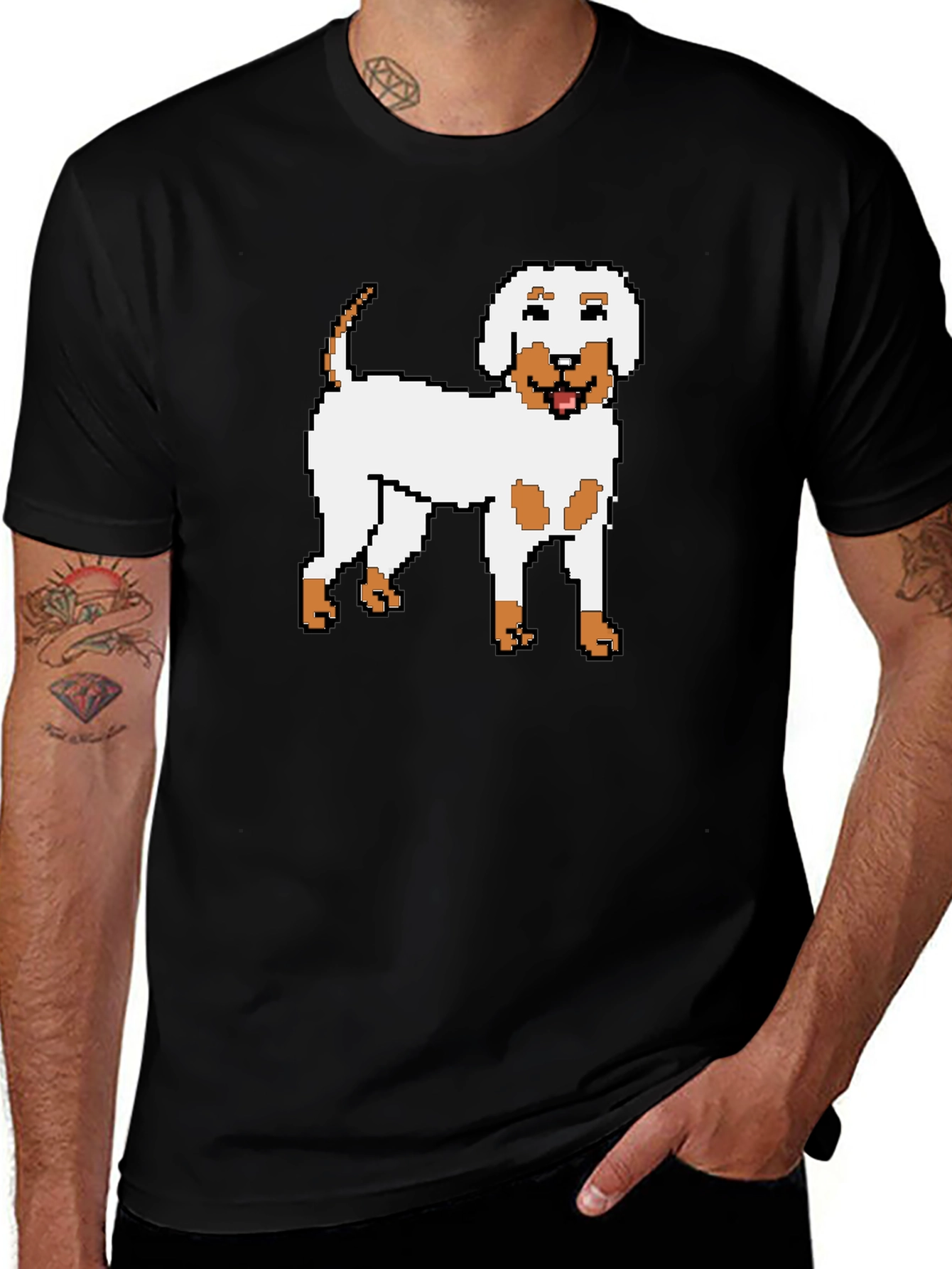 Pixel Dog Graphic Tee - Unisex Black T-Shirt