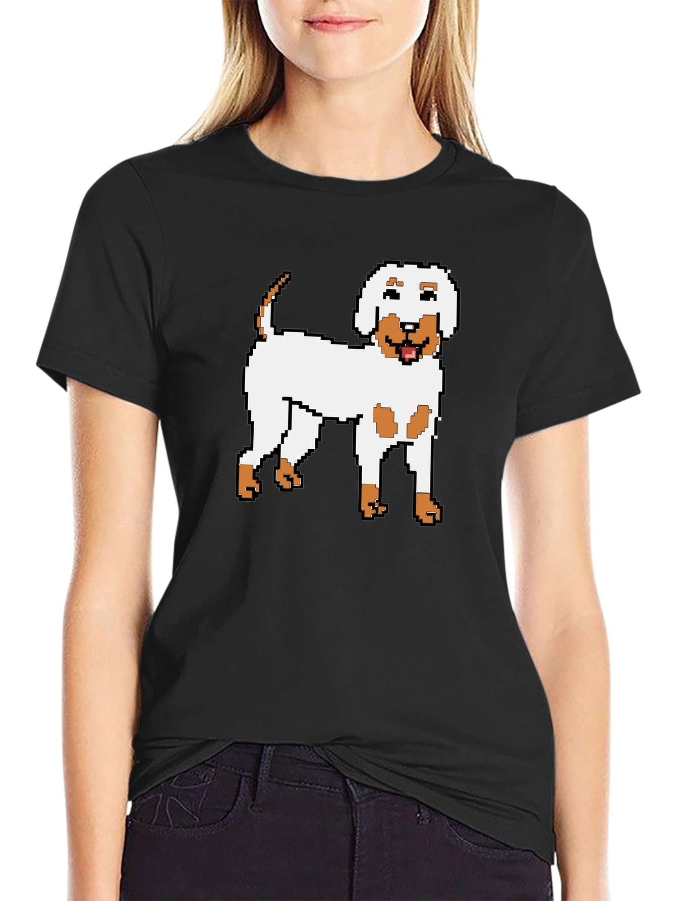 Pixel Dog Graphic Tee - Unisex Black T-Shirt