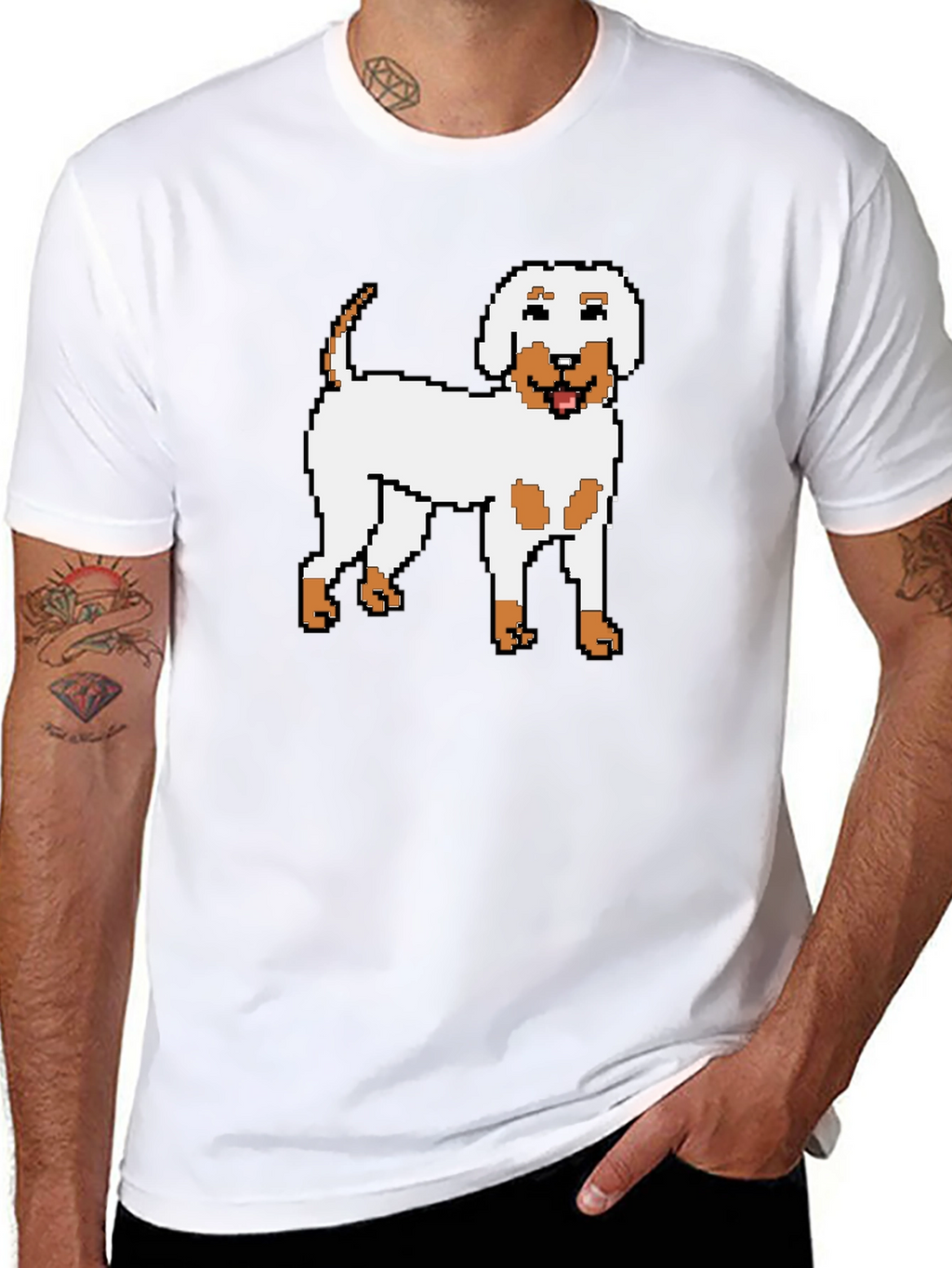 Pixel Dog Graphic Tee - Unisex Black T-Shirt