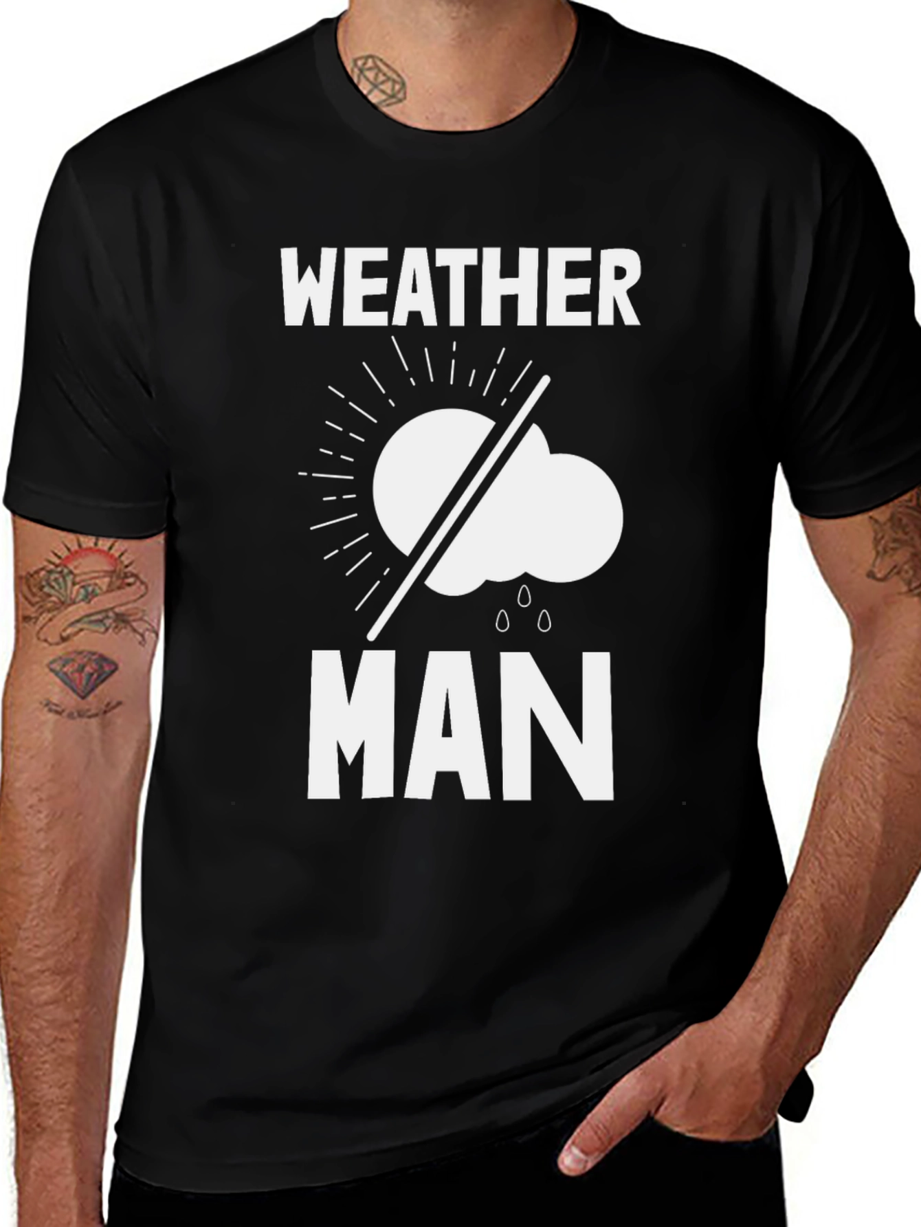 Weather Man Graphic T-Shirt - Black